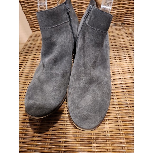 Lucky Brand Ankle Boots Leather Brintley2 Waterproof Gray Booties Womens ‎ 10 - Picture 1 of 10